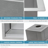 Apron-Front Stainless Steel 36 in. 16-Gauge Workstation Single Bowl Farmhouse Kitchen Sink - Super Arbor