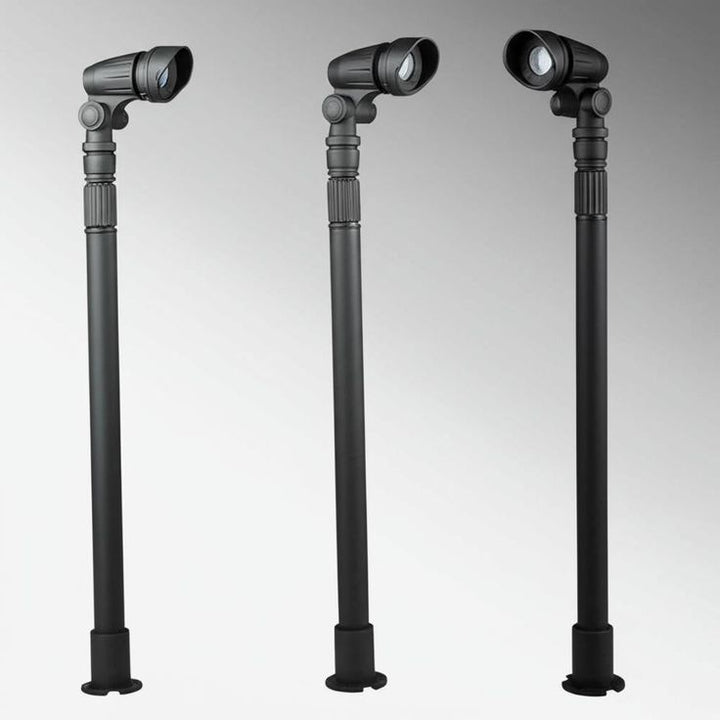 Hampton Bay Low-Voltage 10-Watt Equivalent Black Outdoor Integrated LED Landscape Telescoping Spot Light