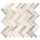 MSI Angora Herringbone 12 in. x 12 in. x 10mm Polished Marble Mesh-Mounted Mosaic Tile (10 sq. ft. / case)