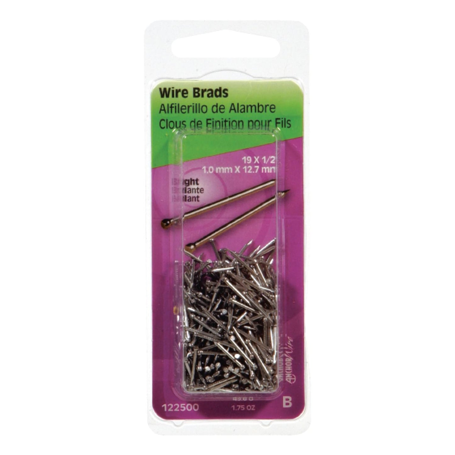 Hillman 19 Ga x 1/2 in Bright Steel Brad Nails, 1 Pack (1.75 oz)