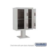 3400 Horizontal Series 4-Parcel Locker Pedestal Mount Mailbox - Super Arbor
