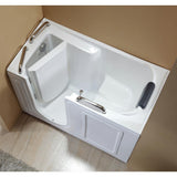 52.5 in. Left Side Walk-in Freestanding Bathtub Flatbottom Soaking SPA Tub in White - Super Arbor