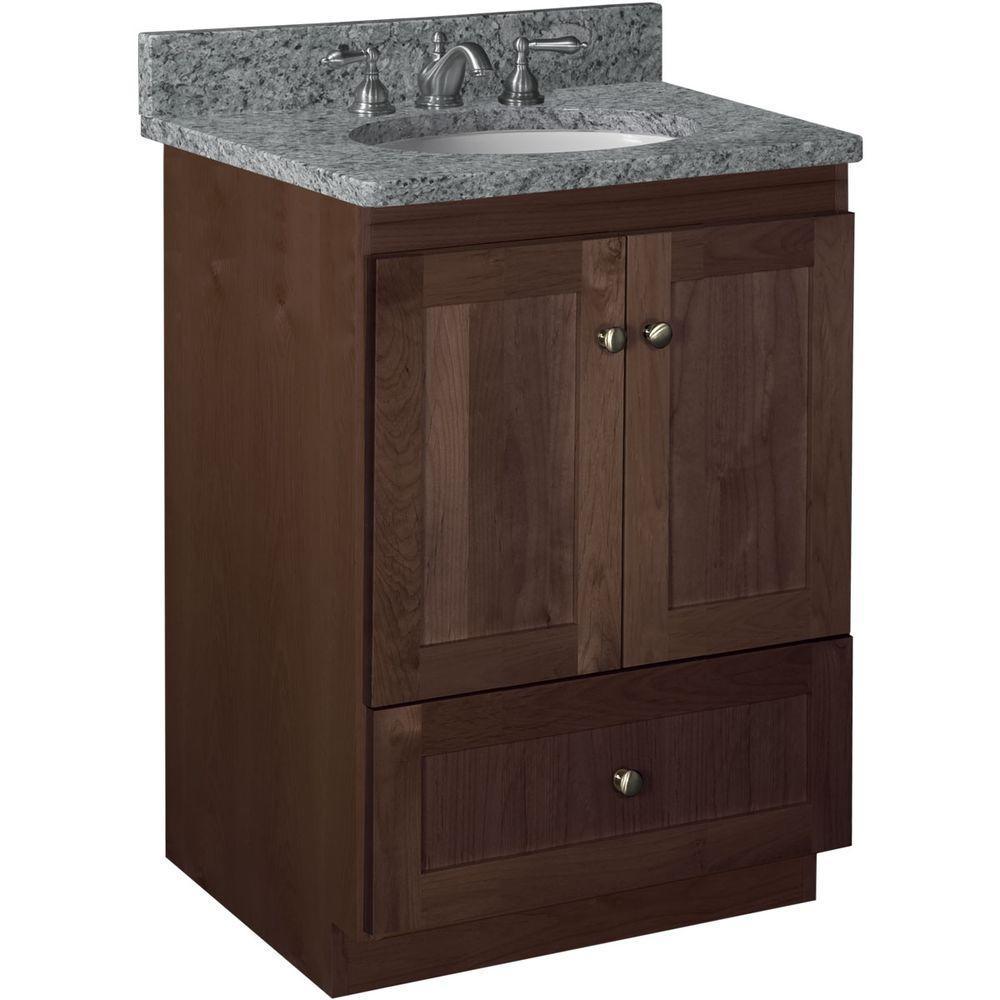 Shaker 42 in. W x 21 in. D x 34.5 in. H Vanity Cabinet Only in Natural Alder - Super Arbor
