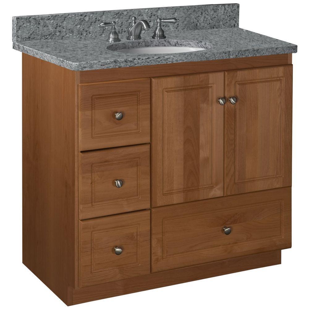 Ultraline 30 in. W x 21 in. D x 34.5 in. H Vanity with Left Drawers Cabinet Only in Satin White - Super Arbor