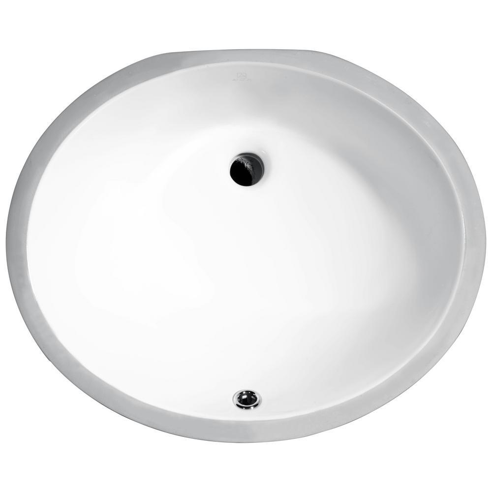 Pegasus Series 8 in. Ceramic Undermount Sink Basin in White - Super Arbor