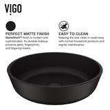 Black Round Modus MatteShell Glass Bathroom Vessel Sink - Super Arbor
