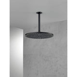 1-Spray 11.8 in. Single Wall Mount Fixed Rain Shower Head in Matte Black