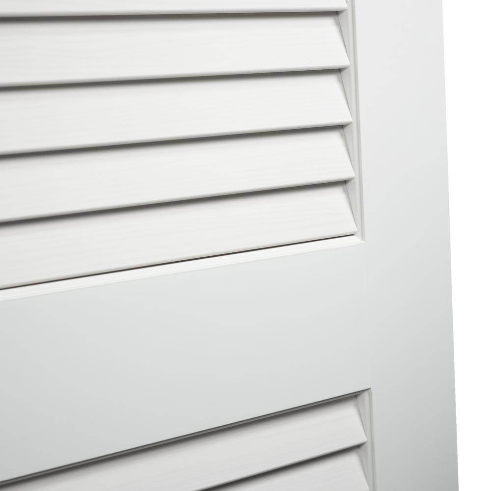 28 in. x 80 in. White Plantation Louver Panel Solid Core Wood Interior Door Slab - Super Arbor