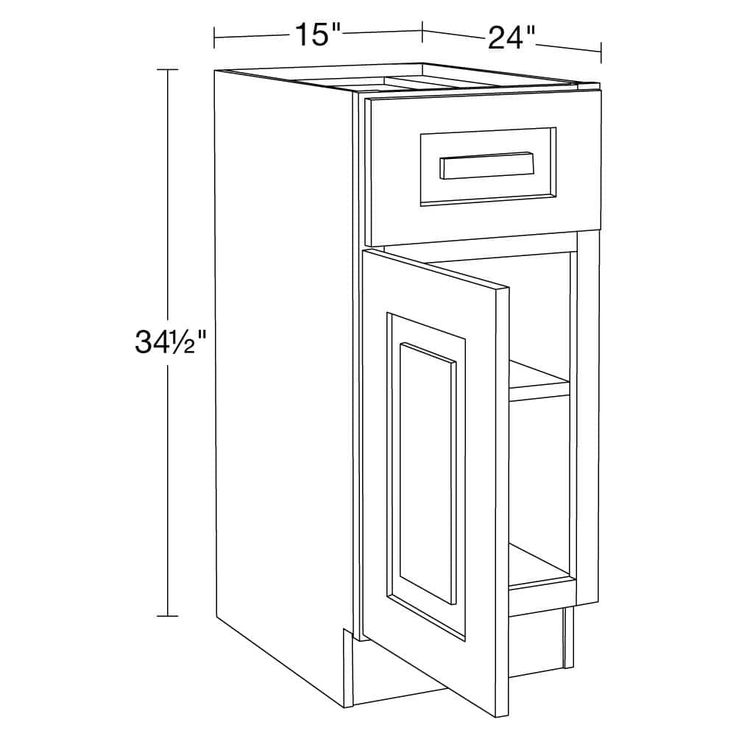 Home Decorators Collection Grayson 15 in. W x 24 in. D x 34.5 in. H Assembled Plywood Base Kitchen Cabinet in Mythic Blue with Soft Close LH