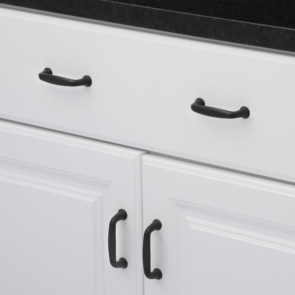 3 in. (76 mm) Center-to-Center Matte Black Traditional Drawer Pull - Super Arbor