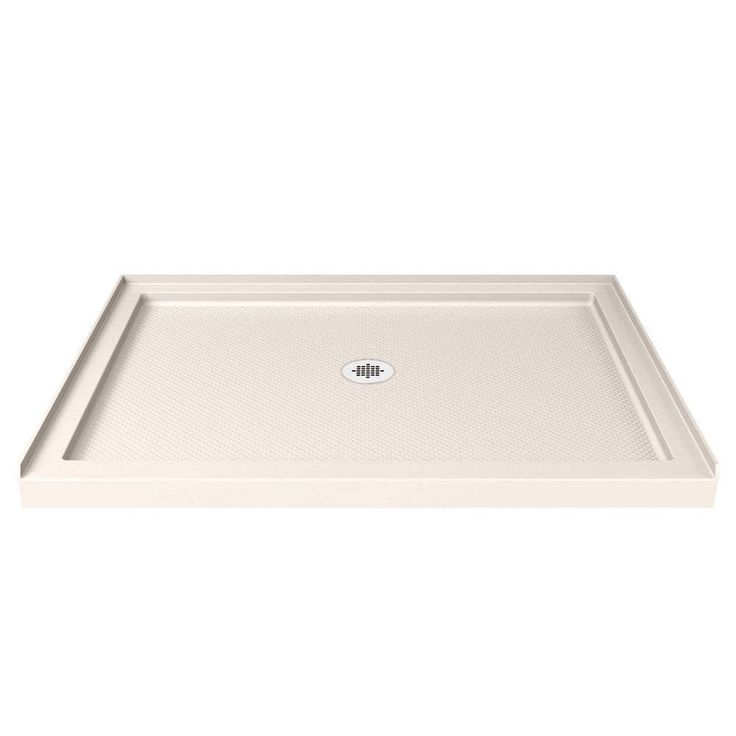 SlimLine 42 in. x 36 in. Single Threshold Shower Pan Base in Biscuit with Center Drain by DreamLine