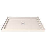 SlimLine 42 in. x 36 in. Single Threshold Shower Pan Base in Biscuit with Center Drain by DreamLine