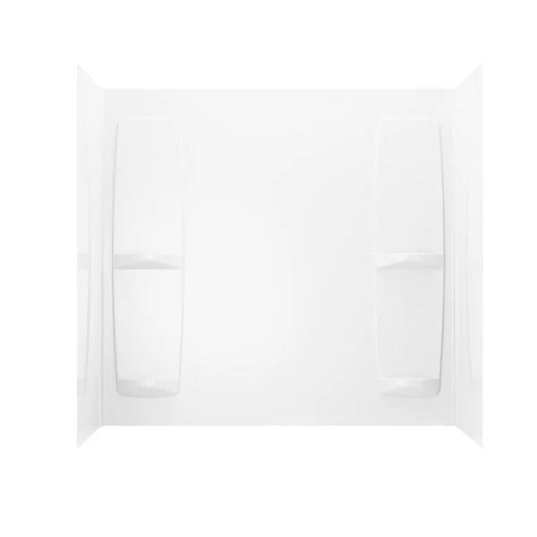 Pro-Series 60 in. W x 57 in. H Five Piece Glue Up Tub Surrounds in High Gloss White