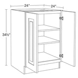 Home Decorators Collection Grayson 24 in. W x 24 in. D x 34.5 in. H Assembled Plywood Full Height Door Base Kitchen Cabinet in Pacific White
