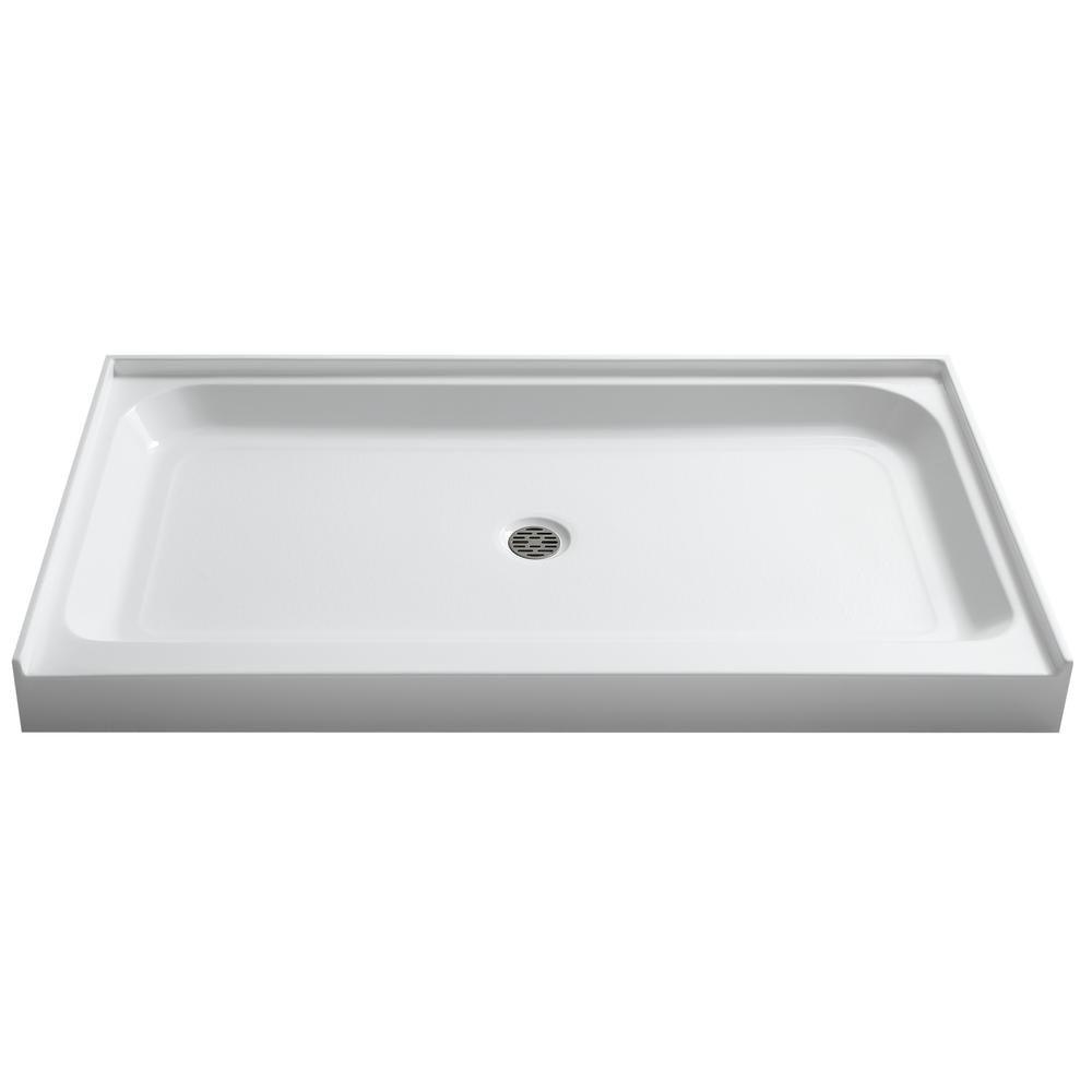 Tier 36 in. x 60 in. Single Threshold Shower Base in White - Super Arbor