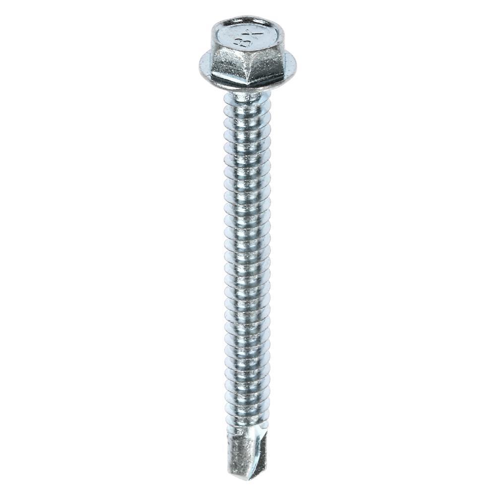 #14 x 2-1/2 in. External Hex-Washer Head Drill-Point Screw (120-Pack)