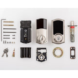 Z-Wave SmartCode Touchscreen Satin Nickel Single Cylinder Electronic Deadbolt featuring Juno Hall/Closet Knob - Super Arbor