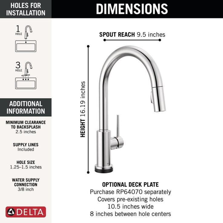 Delta Trinsic Touch 1-Handle Deck Mount Pull-Down Handle/Lever Residential Kitchen Faucet