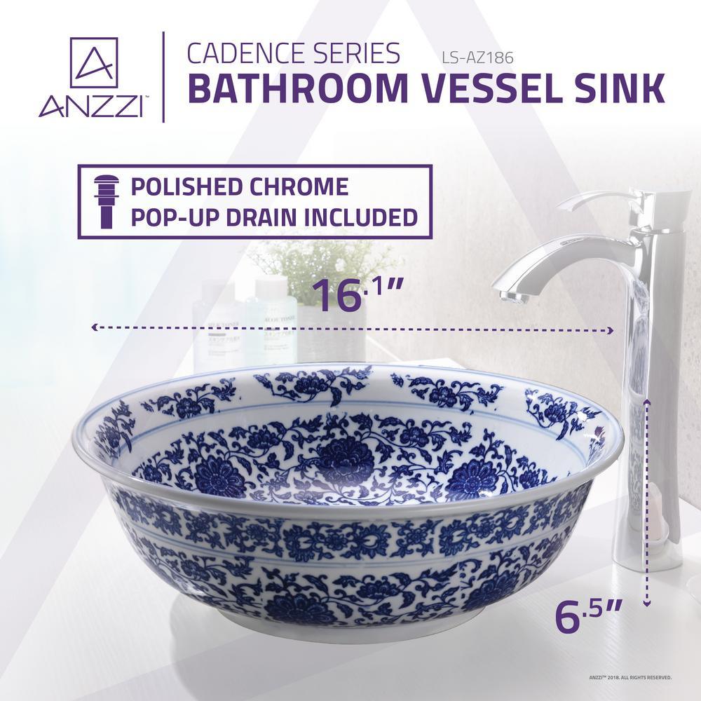 Cadence Series Vessel Sink in Decor White - Super Arbor