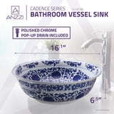 Cadence Series Vessel Sink in Decor White - Super Arbor