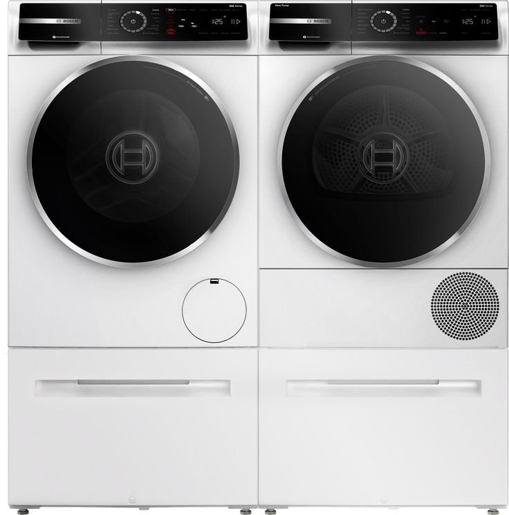 Bosch 4.0-cu ft Reversible side swing Stackable Electric Dryer (White) ENERGY STAR