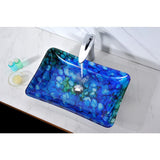 Voce Series Deco-Glass Vessel Sink in Lustrous Blue - Super Arbor