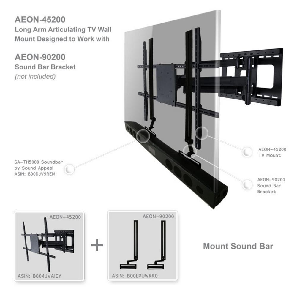 Full Motion TV Wall Mount with Long Extension for 42 in. - 80 in. TV's - Super Arbor