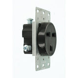 30 Amp 2-Pole Flush Mount Shallow Single Outlet, Black - Super Arbor