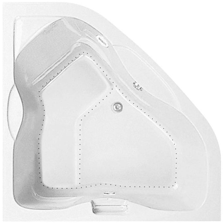 Serenity 6 - 60 in. Acrylic Center Drain Corner Drop-In Air Bath Tub with Chromotherapy in White