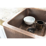 Rockwell Farmhouse Apron-Front Copper All-In-One 33 in. Double Bowl 50/50 Kitchen Sink with Pfister Faucet and Drains - Super Arbor