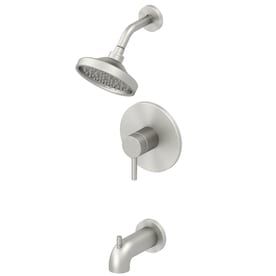 Jacuzzi Duncan Brushed Nickel Pvd 1-Handle Bathtub and Shower Faucet with Valve