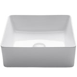 Viva 15-5/8 in. Square Porcelain Ceramic Vessel Sink in White - Super Arbor