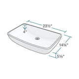 MR Direct Porcelain Vessel Sink in White with 721 Faucet and Pop-Up Drain in Brushed Nickel