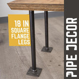 3/4 in. x 1.5 ft. L Black Steel Pipe Square Flange Table Leg Kit (Set of 4)