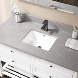 MR Direct Undermount Porcelain Bathroom Sink in White with Pop-Up Drain in Antique Bronze