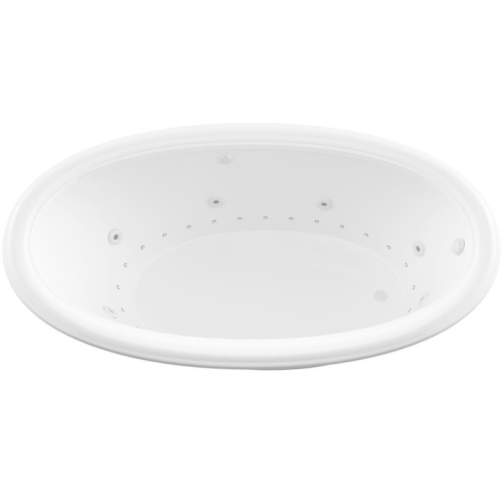Topaz Diamond Series 70 in. Oval Drop-in Whirlpool and Air Bath Tub in White - Super Arbor