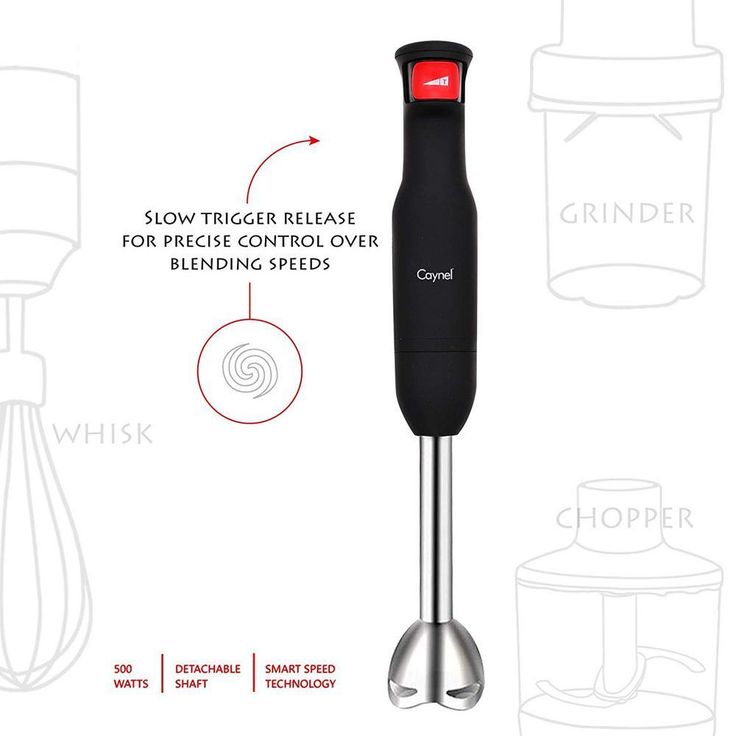 8-Speed 500-Watt Black Stainless Steel Control 5-in-1 Multi-Purpose Immersion Hand Blender Set