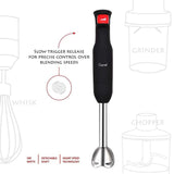8-Speed 500-Watt Black Stainless Steel Control 5-in-1 Multi-Purpose Immersion Hand Blender Set
