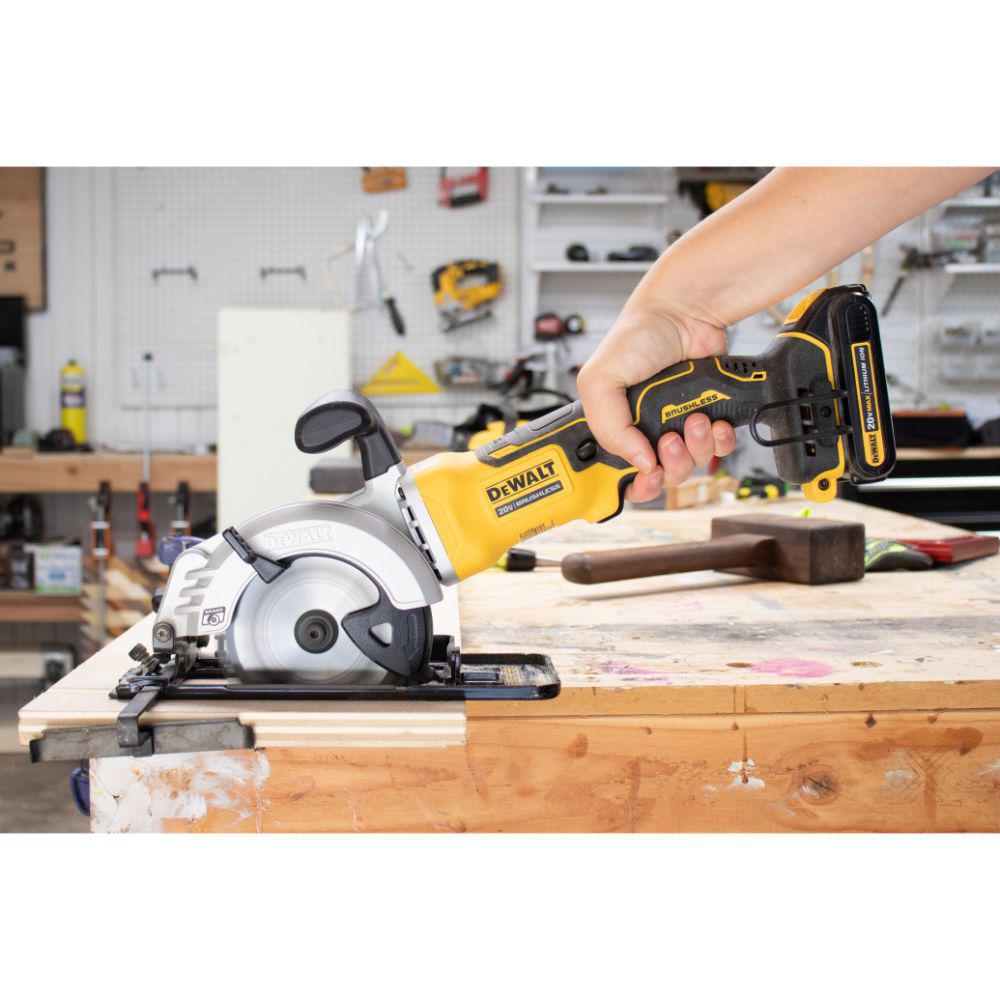 ATOMIC 20-Volt MAX Cordless 4-1/2 in. Circular Saw (Tool-Only) with Bonus Li-ion Battery Pack 3.0Ah and charger