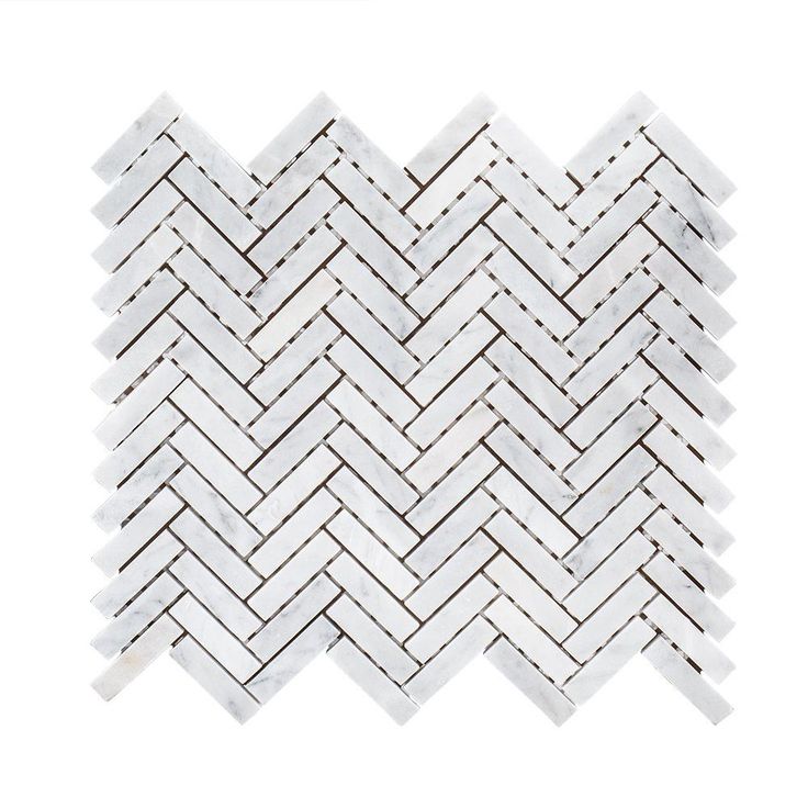 Jeffrey Court Jet Stream White Herringbone 10 in. x 11 in. x 8 mm Honed Marble Stone Mosaic Wall/Floor Tile