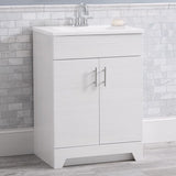 Style Selections Tierra 24-in White Single Sink Bathroom Vanity with White Cultured Marble Top