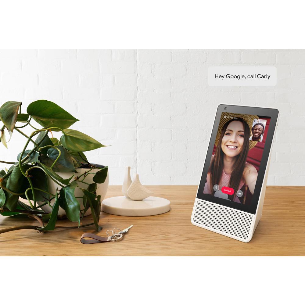8 in. Smart Display with Google Assistant - White Front/Gray Back - Super Arbor