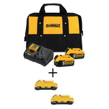 20-Volt MAX XR Starter Kit w/ Battery Pack 5.0 Ah (2-Pack), Charger & Kit Bag w/ Bonus Battery 3.0 Ah (2-Pack) - Super Arbor