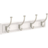 Sleek Square 24 in. White and Satin Nickel Hook Rack - Super Arbor