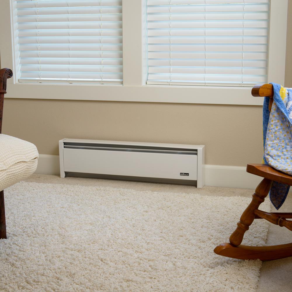 SoftHeat 71 in. 1250-Watt 120-Volt Hydronic Electric Baseboard Heater - Super Arbor