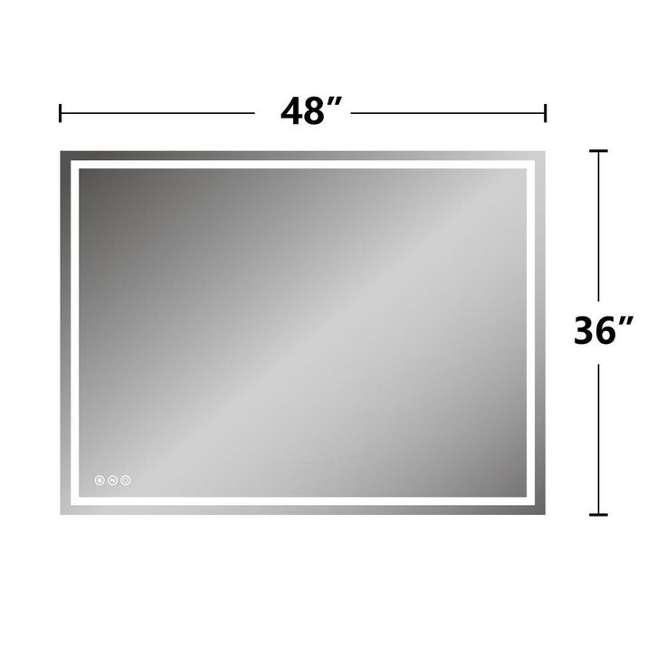 48 in. x 36 in. LED Lighted Single Frameless Bathroom Mirror
