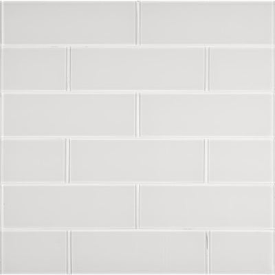 MSI Ice Glossy 4 in. x 12 in. Glass White Subway Tile (2 sq. ft. / case) - Super Arbor