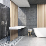 1-Spray Patterns with 2.66 GPM 10 in. Wall Mount Dual Shower Heads with Rough-In Valve Body and Trim in Brushed Nickel - Super Arbor