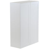 Cambridge Shaker Assembled 30x42x12.5 in. Wall Cabinet with 2 Soft Close Doors in White - Super Arbor