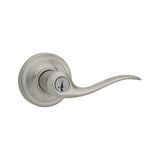 Tustin Satin Nickel Entry Door Lever featuring SmartKey Security - Super Arbor